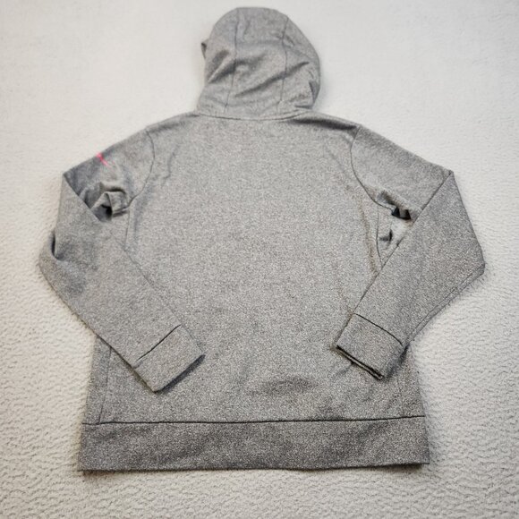 NIKE Dri-Fit Hoodie Womens Medium Gray Kangaroo Pocket Activewear Sweatshirt - Picture 2 of 11